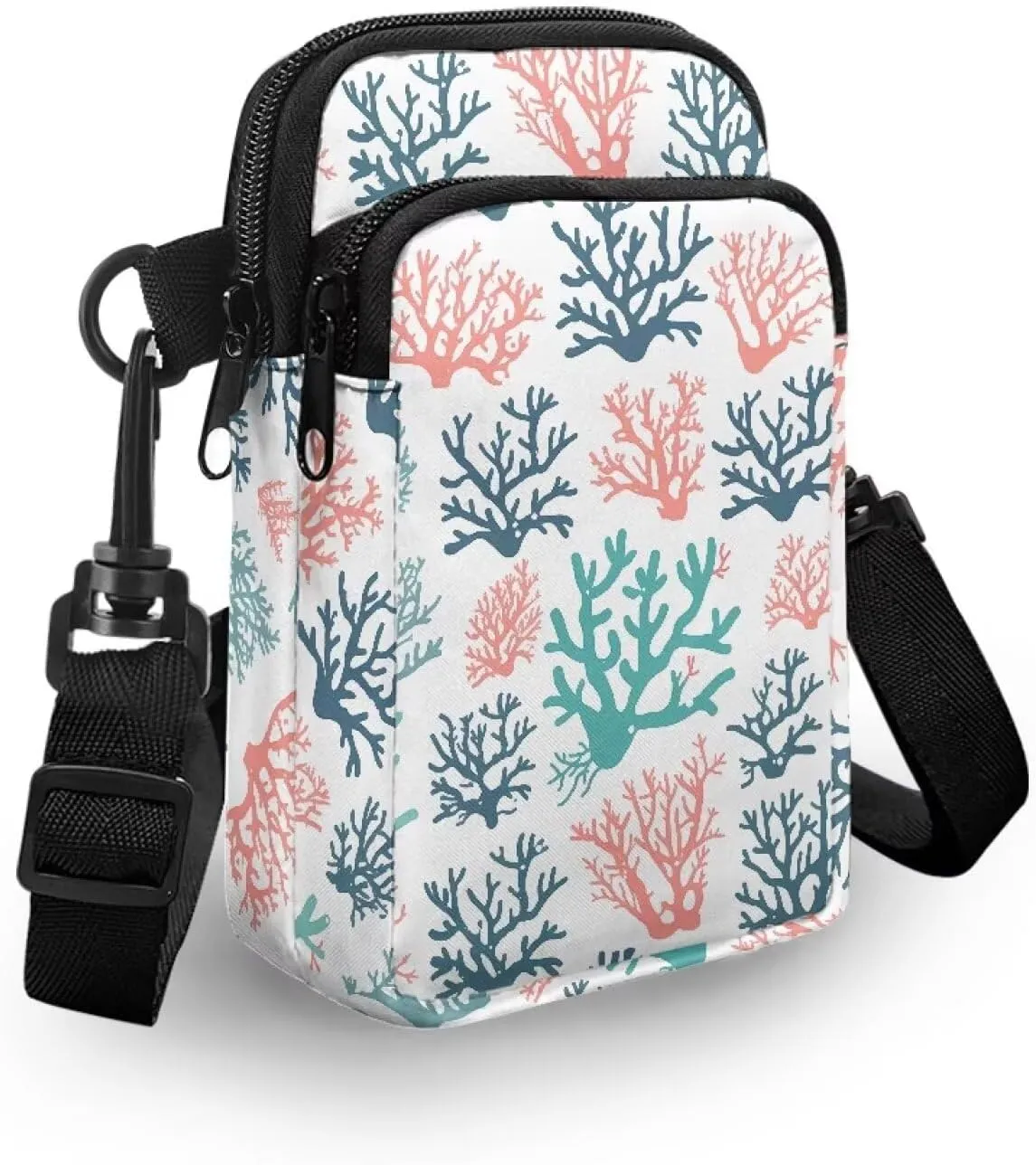 Hawaiian Tribal Small Crossbody Bags for Women Cell Phone Bag Purse, Sea Turtle Zipper Sling Purses Shoulder Bag