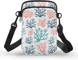 Hawaiian Tribal Small Crossbody Bags for Women Cell Phone Bag Purse, Sea Turtle Zipper Sling Purses Shoulder Bag