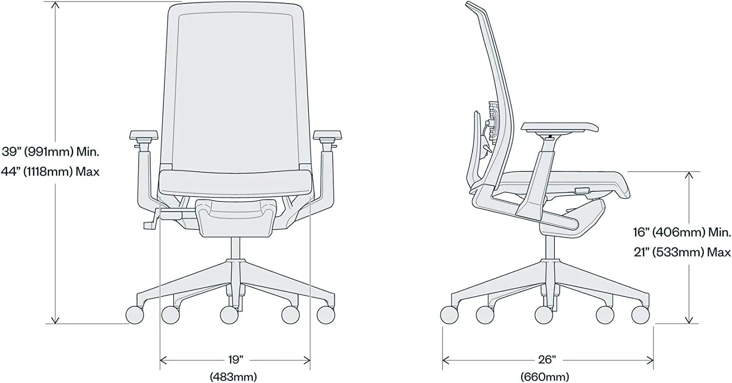 Haworth Very Mesh Office Chair - Stylish Ergonomic Desk Chair with Lumbar Support and Forward Tilt Feature (Slate)