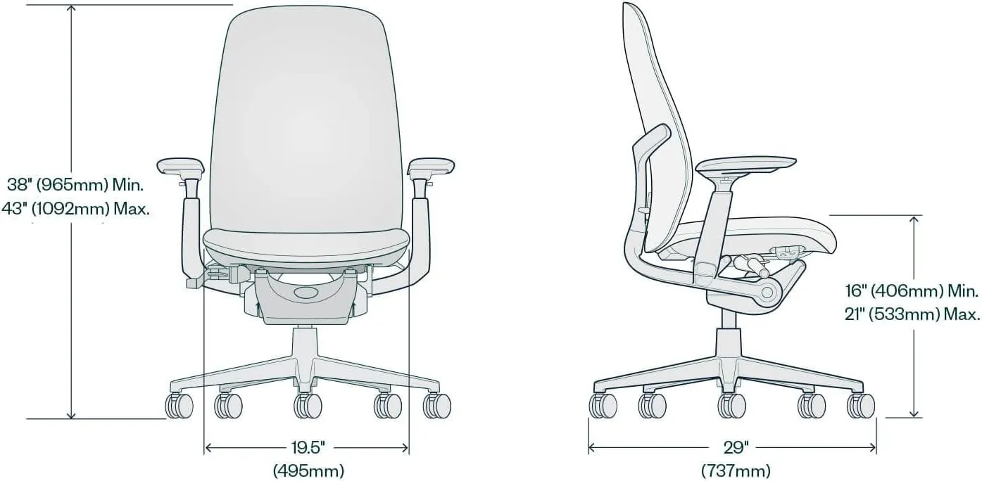 Haworth Zody Upholstered Dual Posture Desk Chair - Stylish and Ergonomic Office Chair with Lumbar Support (Lake)
