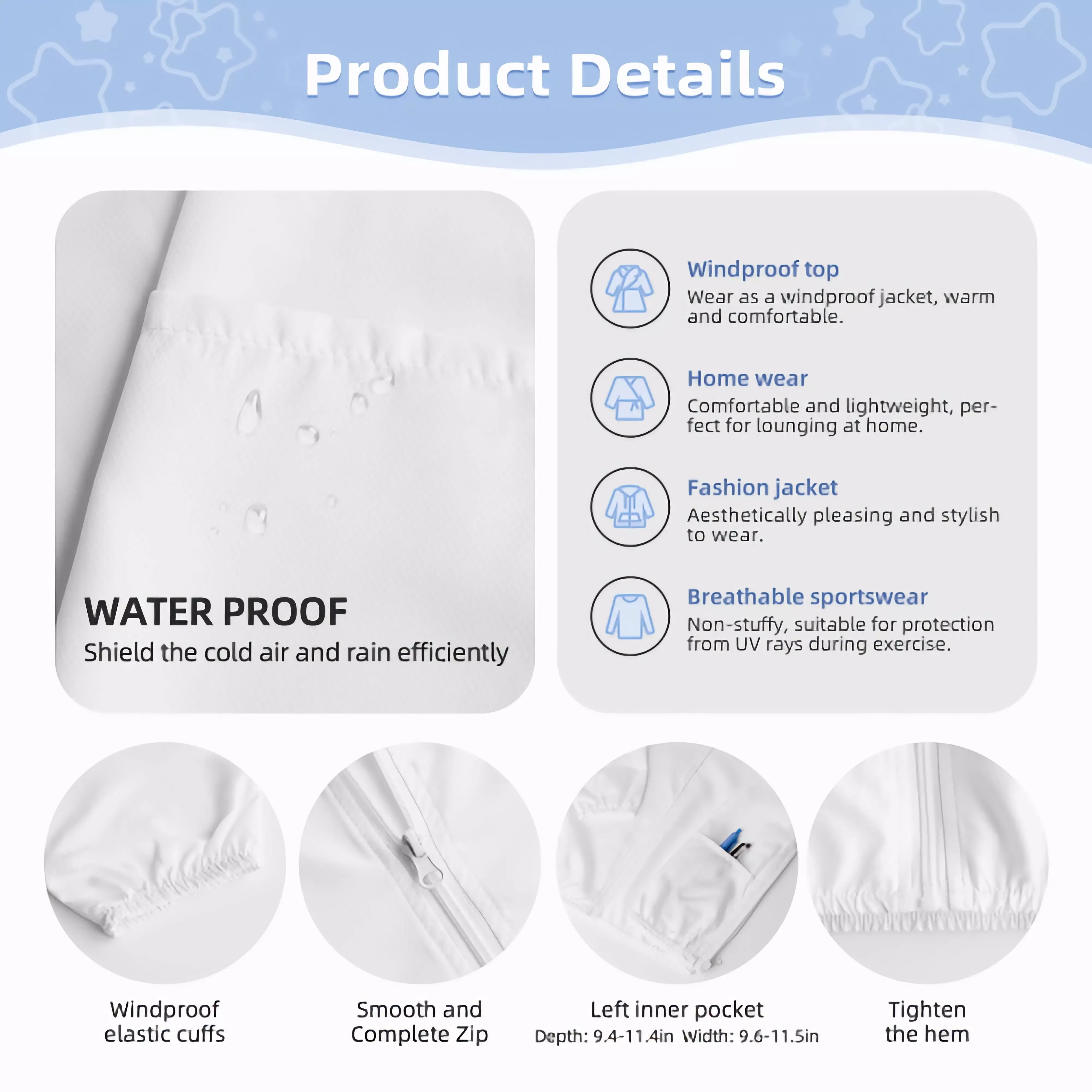 HC_F2 IoT-powered Hsm Customer satisfaction Zipper Protective Hoodie Lightweight Sun Kids