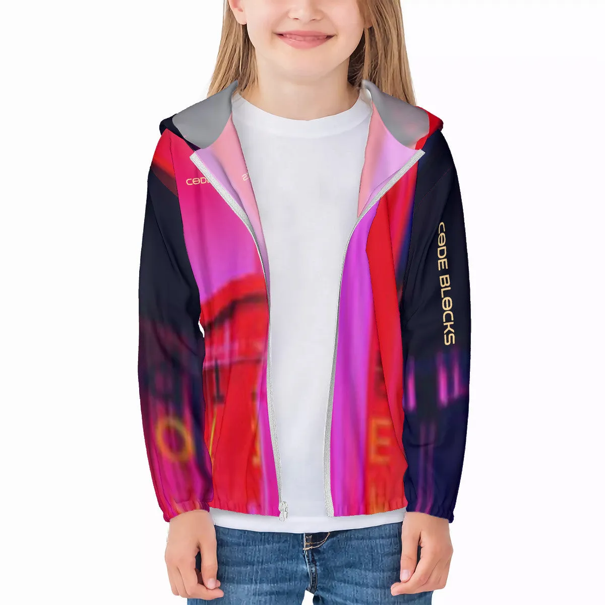 HC_F2 Kids Sun Protective Lightweight Zipper Hoodie