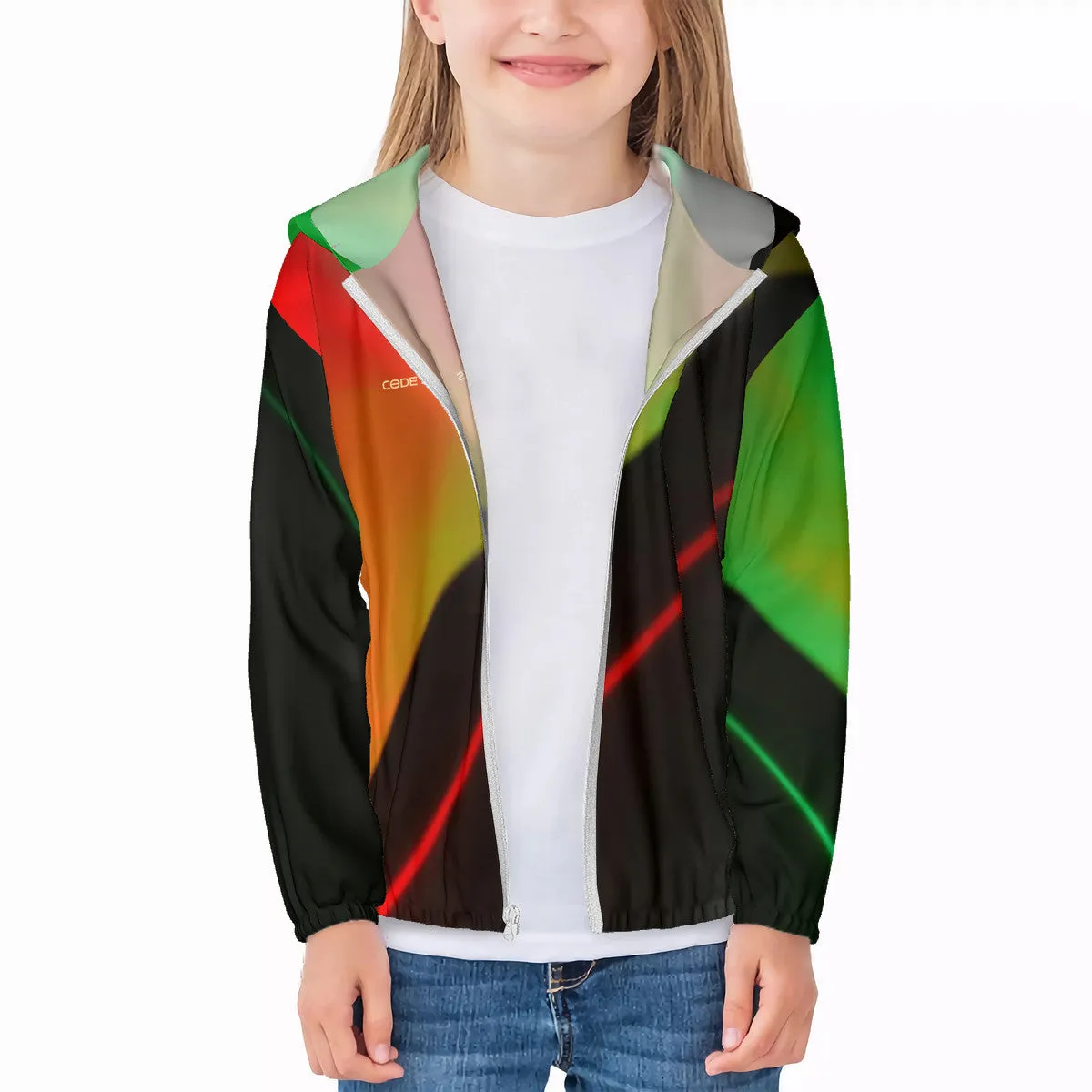 HC_F2 Kids Sun Protective Lightweight Zipper Hoodie