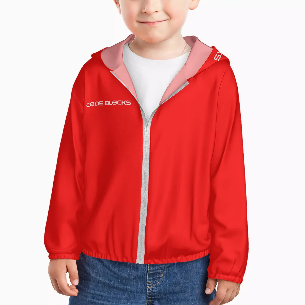 HC_F2 Kids Sun Protective Lightweight Zipper Hoodie