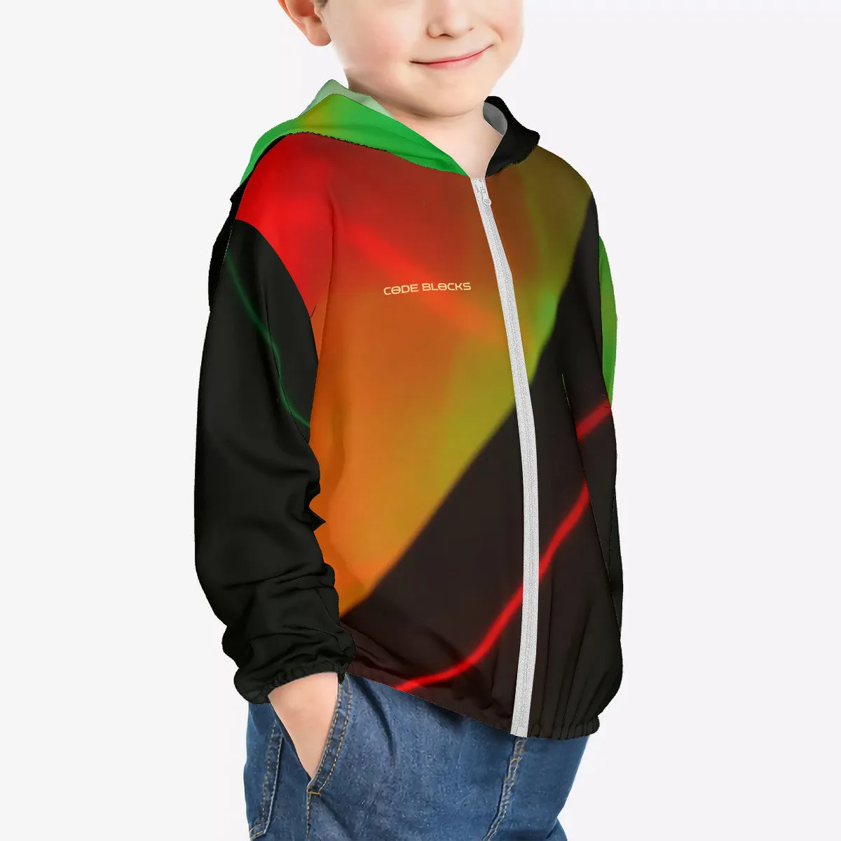 HC_F2 Kids Sun Protective Lightweight Zipper Hoodie