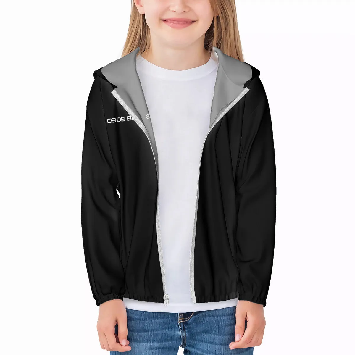 HC_F2 Kids Sun Protective Lightweight Zipper Hoodie