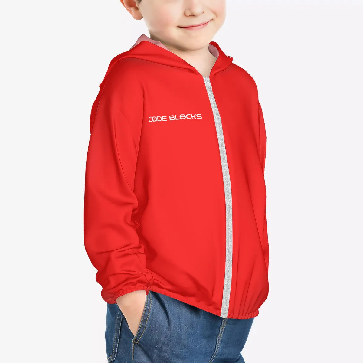 HC_F2 Kids Sun Protective Lightweight Zipper Hoodie