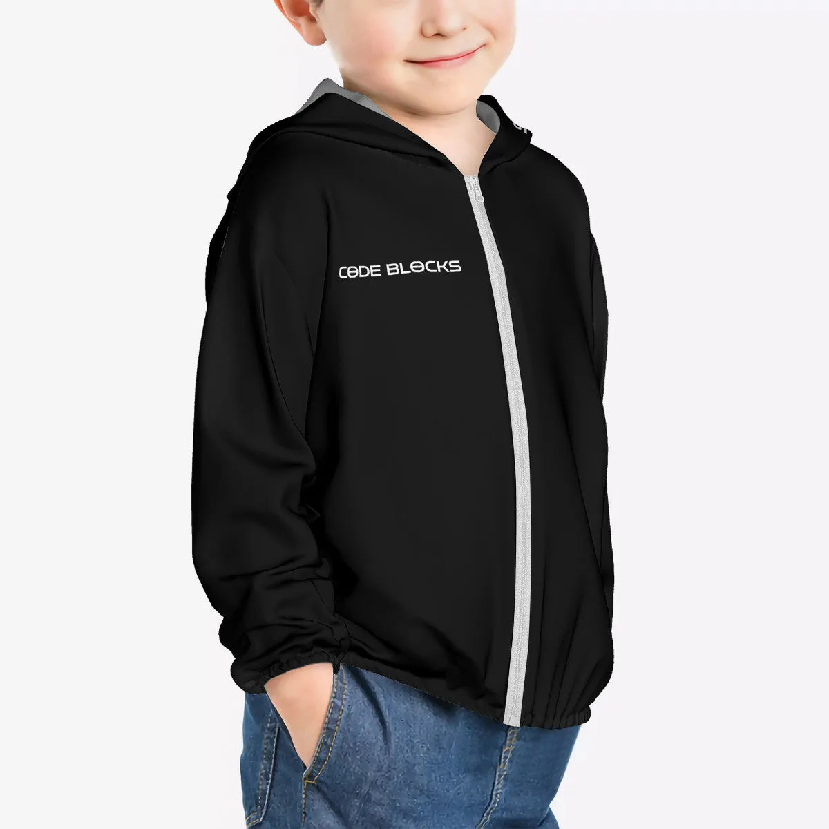 HC_F2 Kids Sun Protective Lightweight Zipper Hoodie