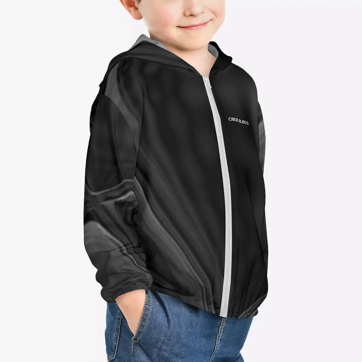 HC_F2 Kids Sun Protective Lightweight Zipper Hoodie