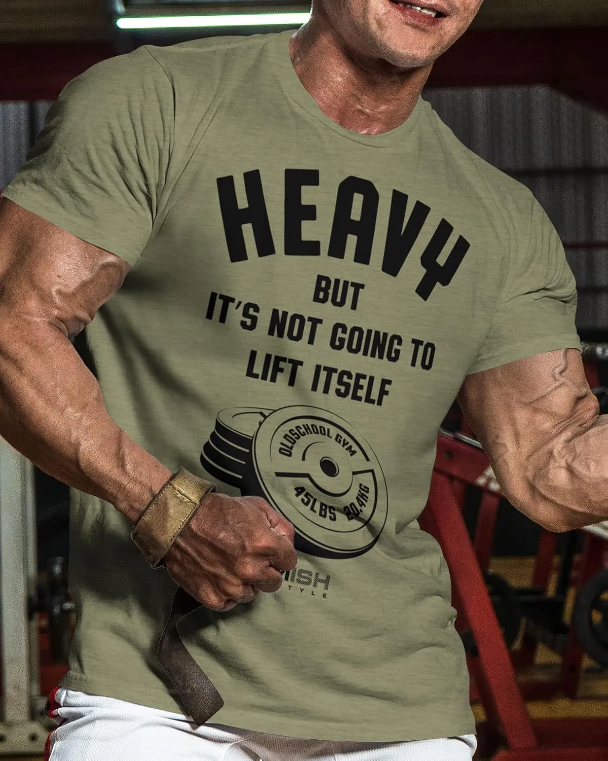 Heavy Lift Gym Workout Shirts for Men Weight Plate Gym T-Shirt