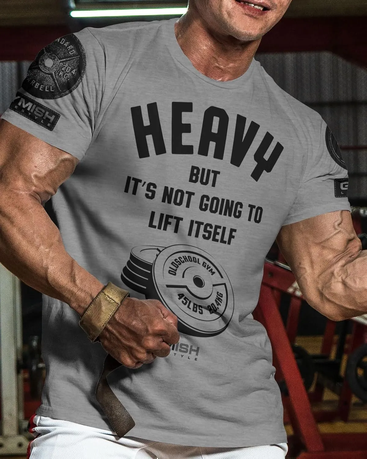 Heavy Lift Gym Workout Shirts for Men Weight Plate Gym T-Shirt