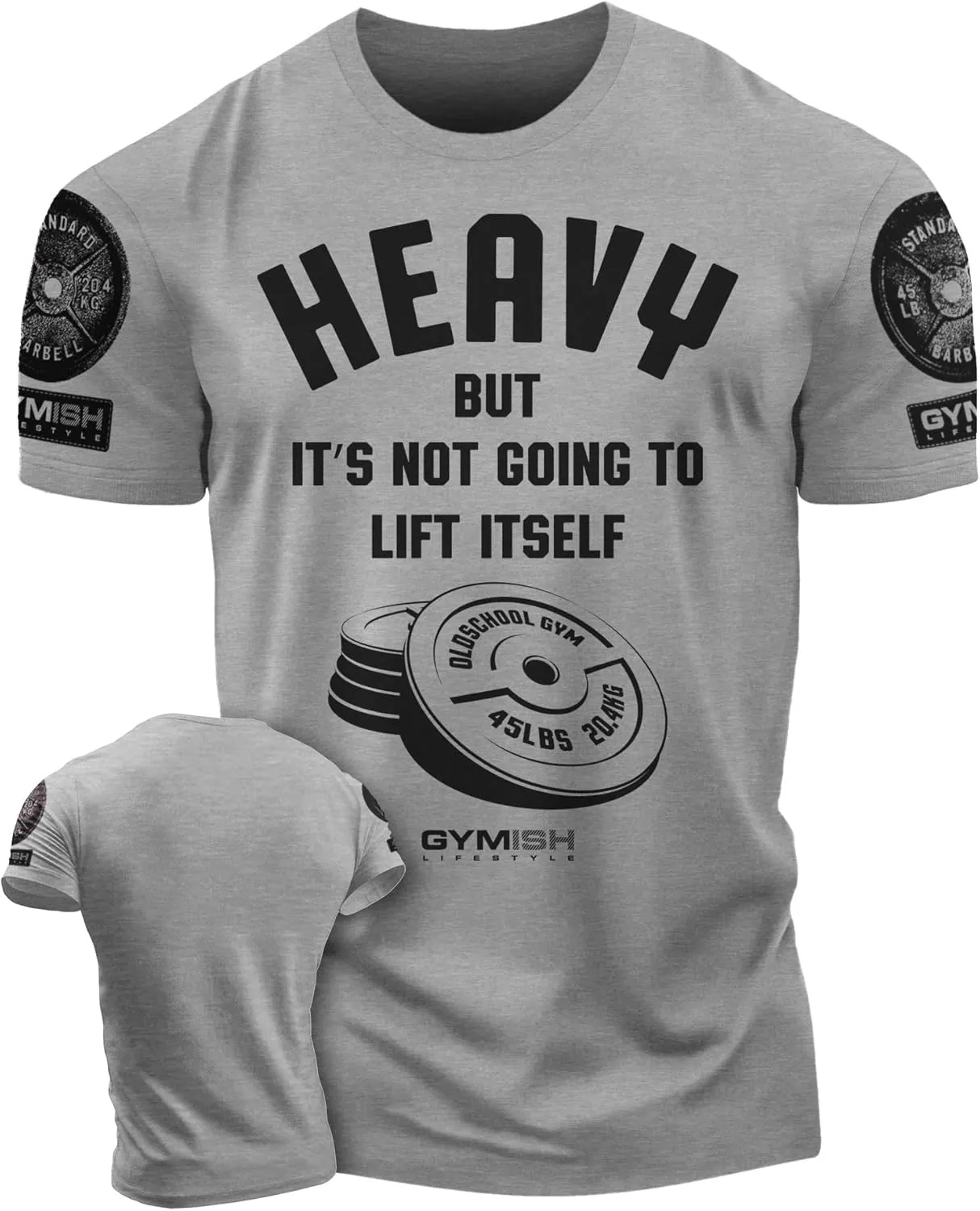 Heavy Lift Gym Workout Shirts for Men Weight Plate Gym T-Shirt