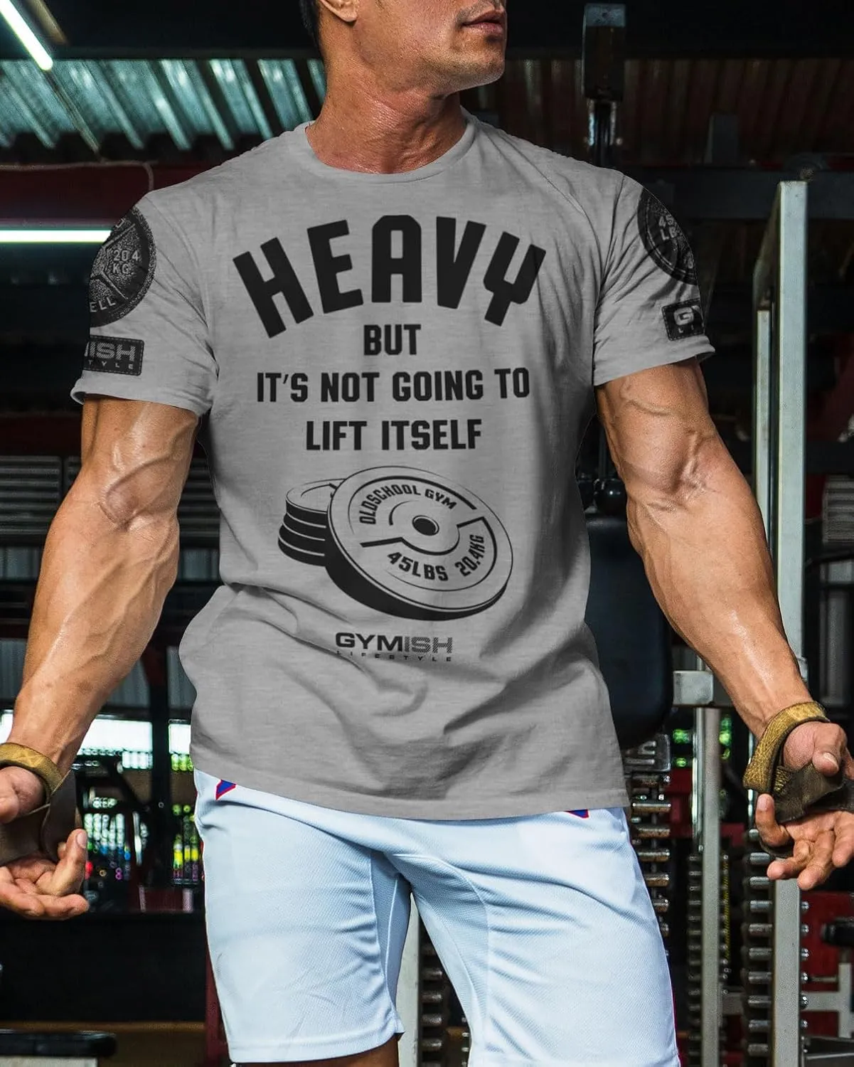 Heavy Lift Gym Workout Shirts for Men Weight Plate Gym T-Shirt
