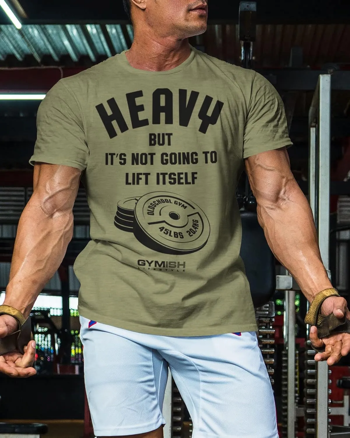 Heavy Lift Gym Workout Shirts for Men Weight Plate Gym T-Shirt