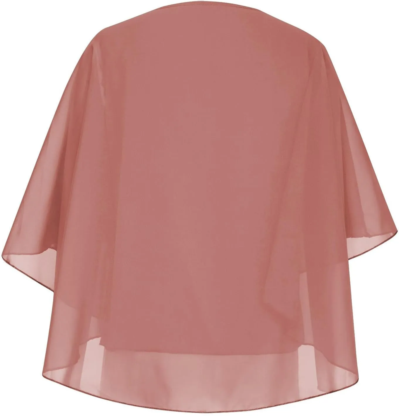 HGps8w Cape Shawls Top for Women Summer Lightweight Flowy Shirts Double-Layered Dressy Chiffon Poncho Blouse