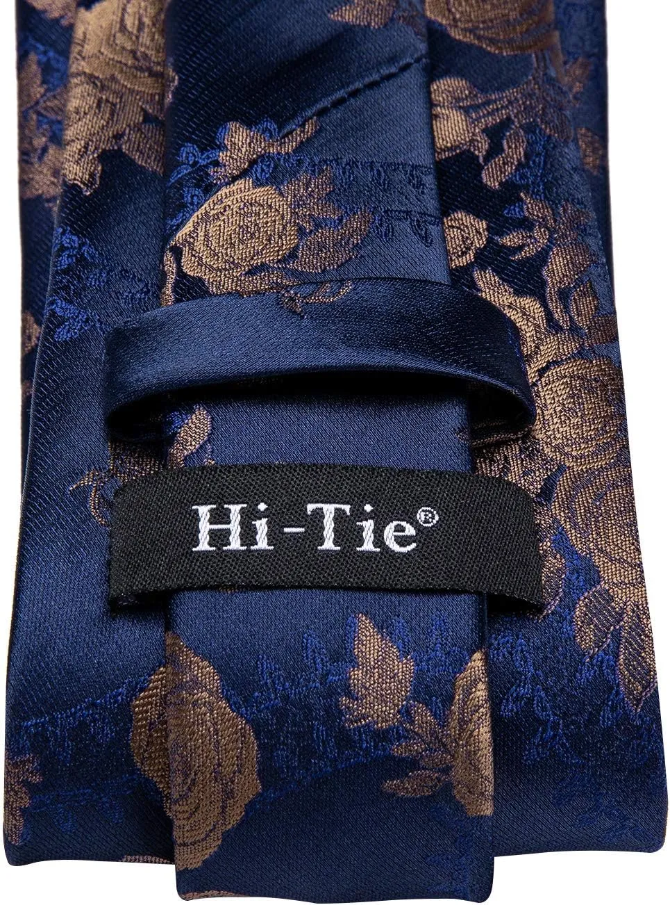 Hi-Tie Silk Ties for Men Plaid Paisley Striped Necktie Pocket Square Cufflinks Set Formal Business