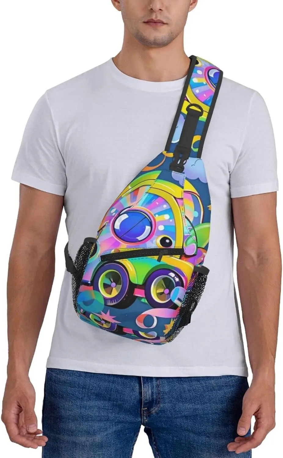 Hibiscus Flower Tropical Crossbody Bags Cross Chest Bag Adjustable Sling Backpack for Women Men