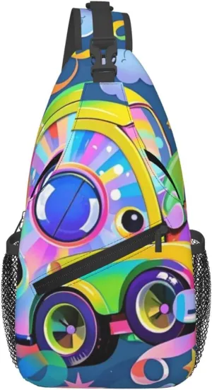 Hibiscus Flower Tropical Crossbody Bags Cross Chest Bag Adjustable Sling Backpack for Women Men