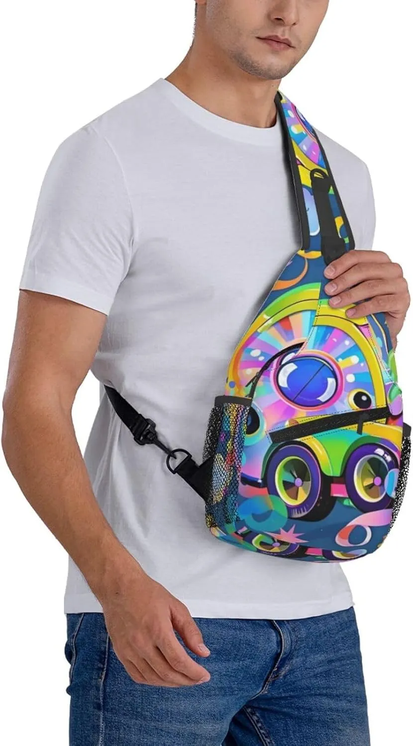 Hibiscus Flower Tropical Crossbody Bags Cross Chest Bag Adjustable Sling Backpack for Women Men