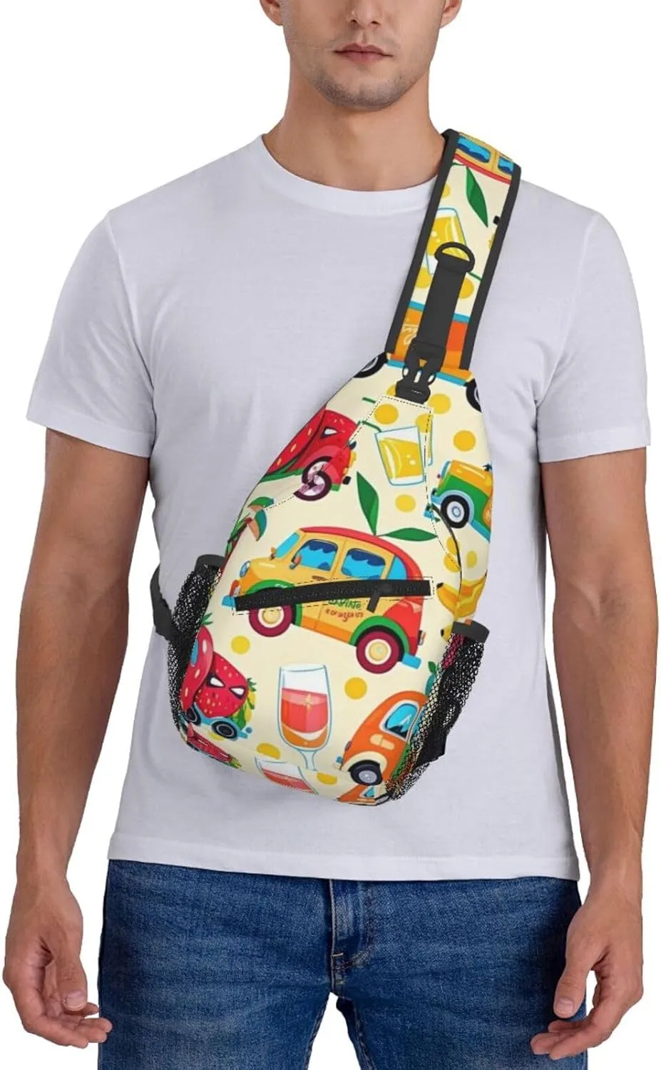 Hibiscus Flower Tropical Crossbody Bags Cross Chest Bag Adjustable Sling Backpack for Women Men