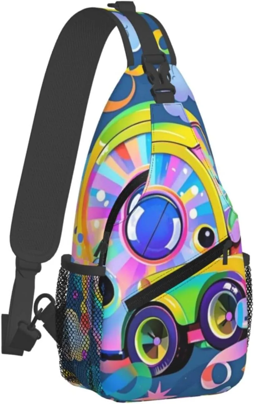 Hibiscus Flower Tropical Crossbody Bags Cross Chest Bag Adjustable Sling Backpack for Women Men