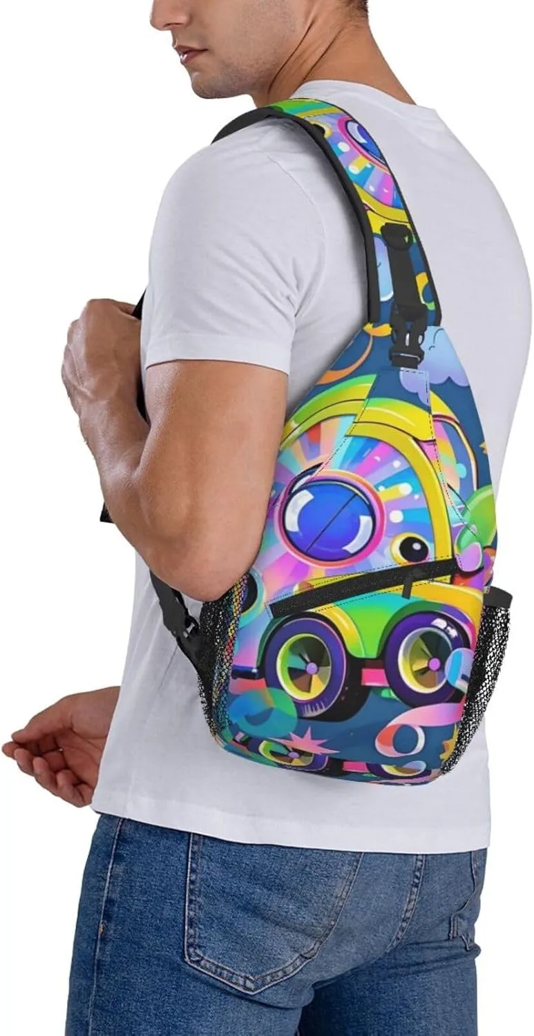 Hibiscus Flower Tropical Crossbody Bags Cross Chest Bag Adjustable Sling Backpack for Women Men