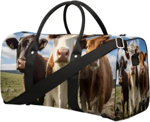 Highland Cattle Cow Travel Duffel Bag for Women Men Waterproof Foldable Overnight Weekender Bag Large Capacity Sports Gym Bag