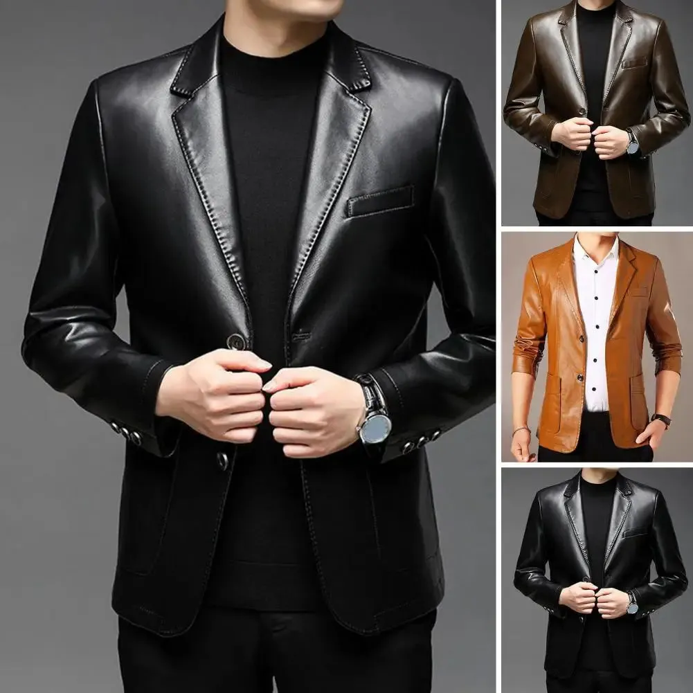 HighQuality Mens Stylish Fake Leather Business Jacket