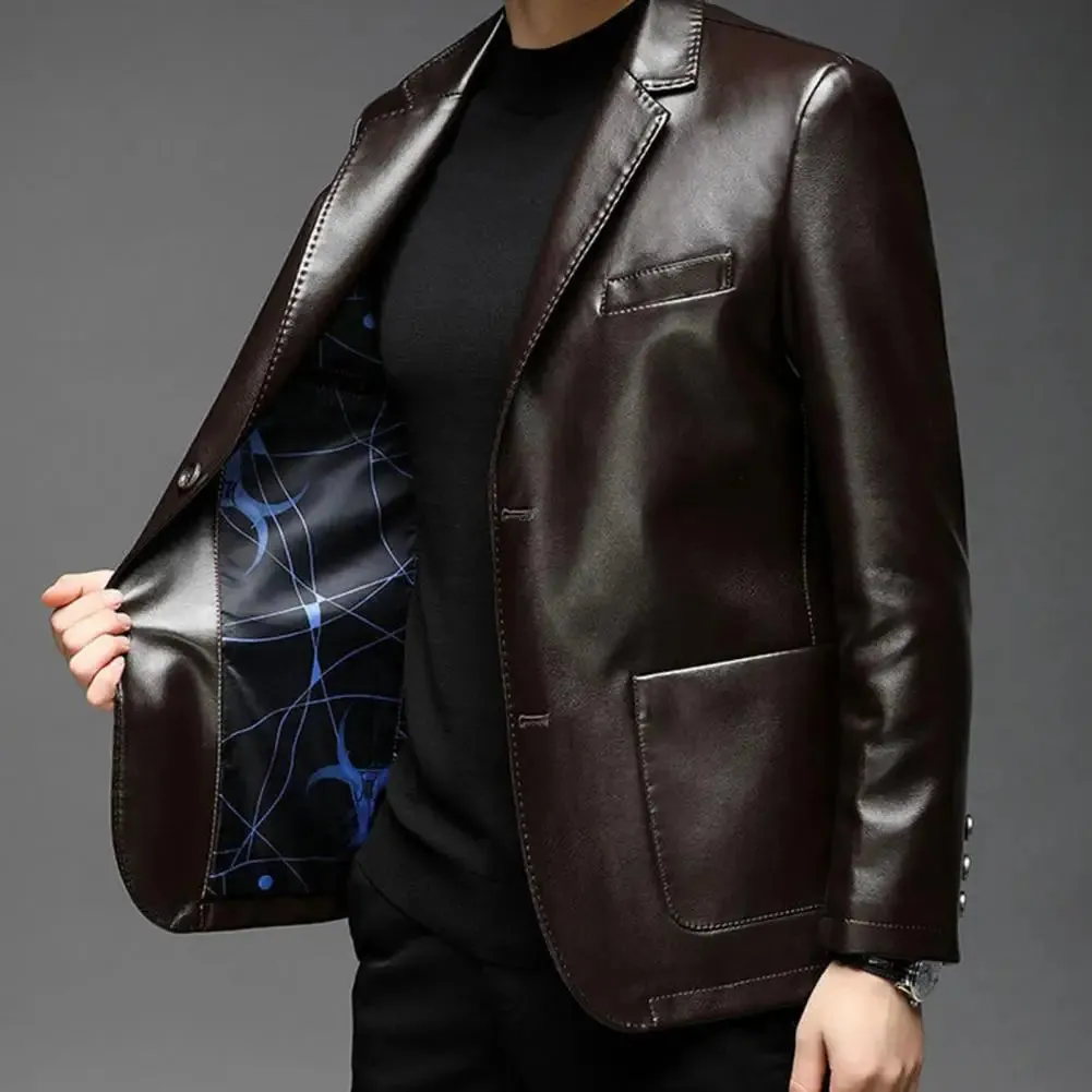 HighQuality Mens Stylish Fake Leather Business Jacket
