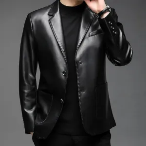 HighQuality Mens Stylish Fake Leather Business Jacket