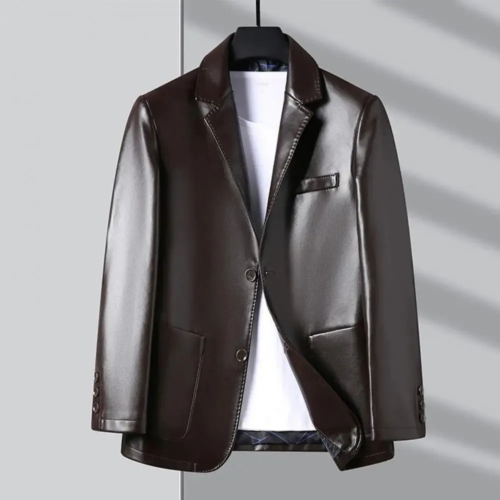 HighQuality Mens Stylish Fake Leather Business Jacket