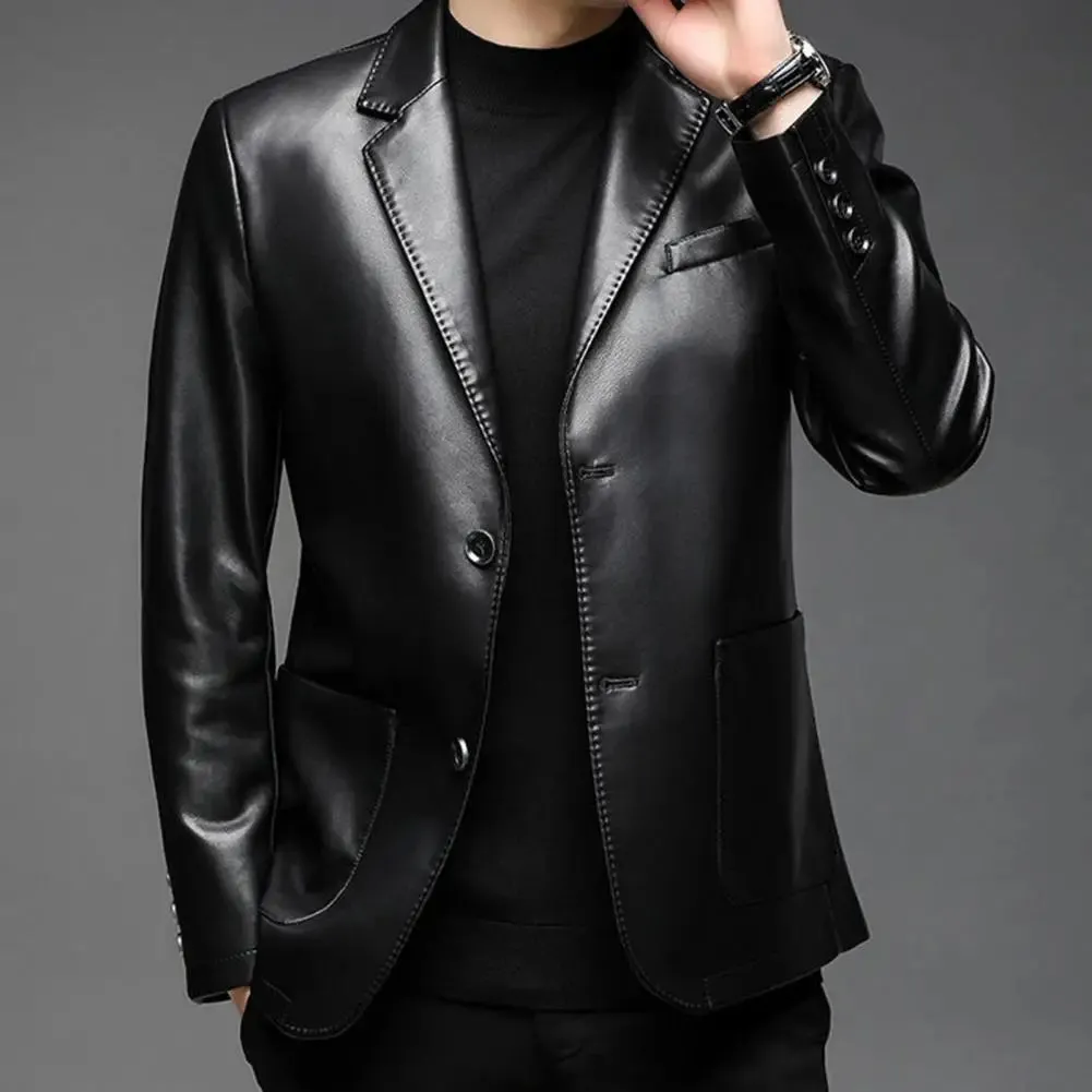 HighQuality Mens Stylish Fake Leather Business Jacket