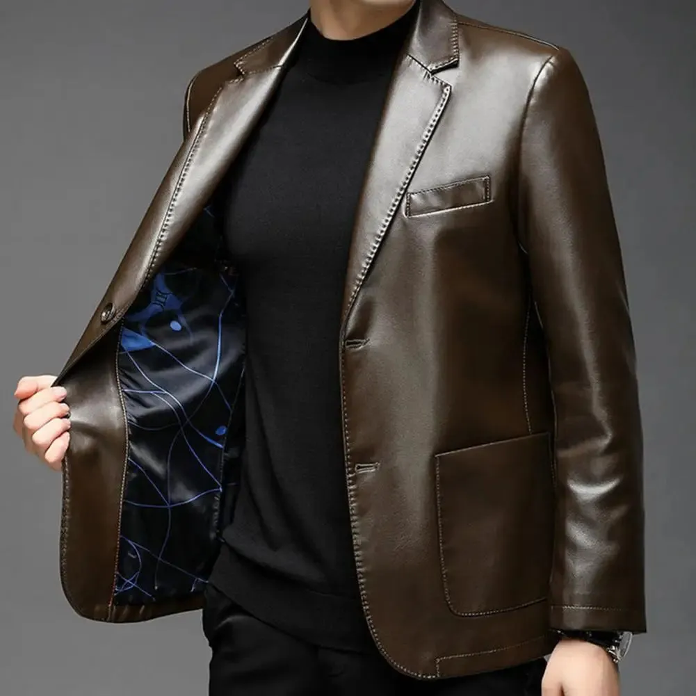 HighQuality Mens Stylish Fake Leather Business Jacket