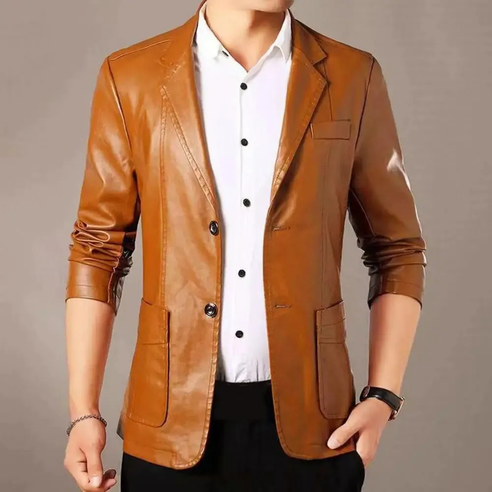 HighQuality Mens Stylish Fake Leather Business Jacket