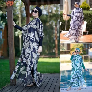 Hijab Compliance-certified Sophisticated Swimsuit Swimwear Sleeve Ups Hijabs Woman Long Muslim Women Cover Swimming For Suit Modest 3/4PCS Islamic Burkini