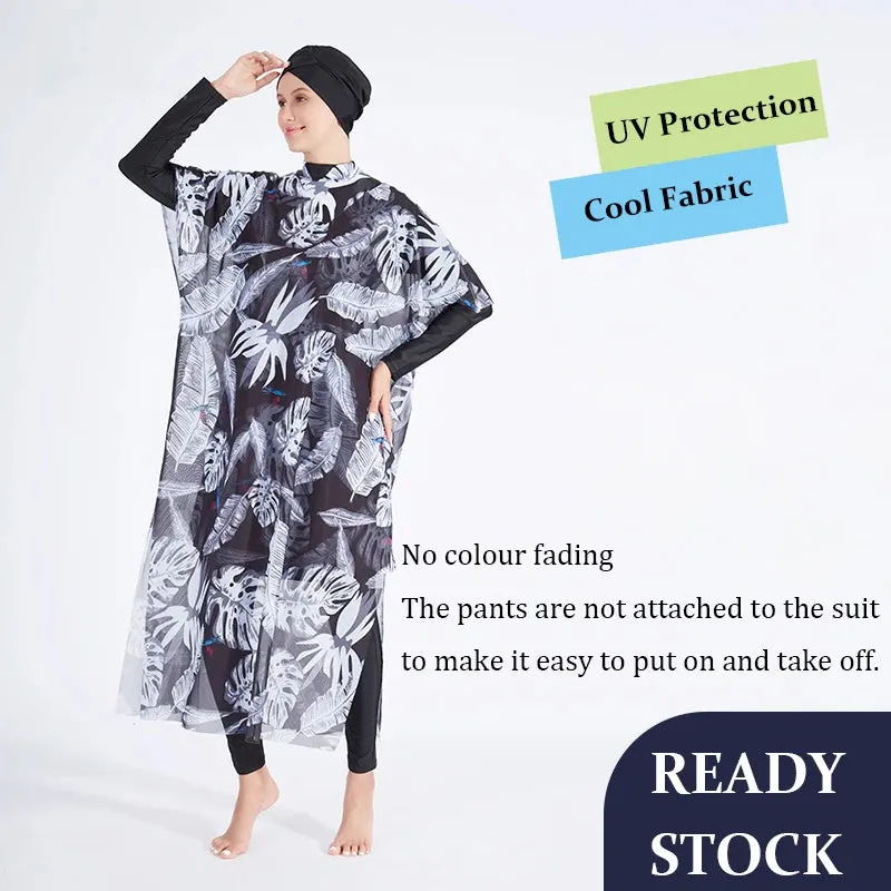 Hijab Compliance-certified Sophisticated Swimsuit Swimwear Sleeve Ups Hijabs Woman Long Muslim Women Cover Swimming For Suit Modest 3/4PCS Islamic Burkini