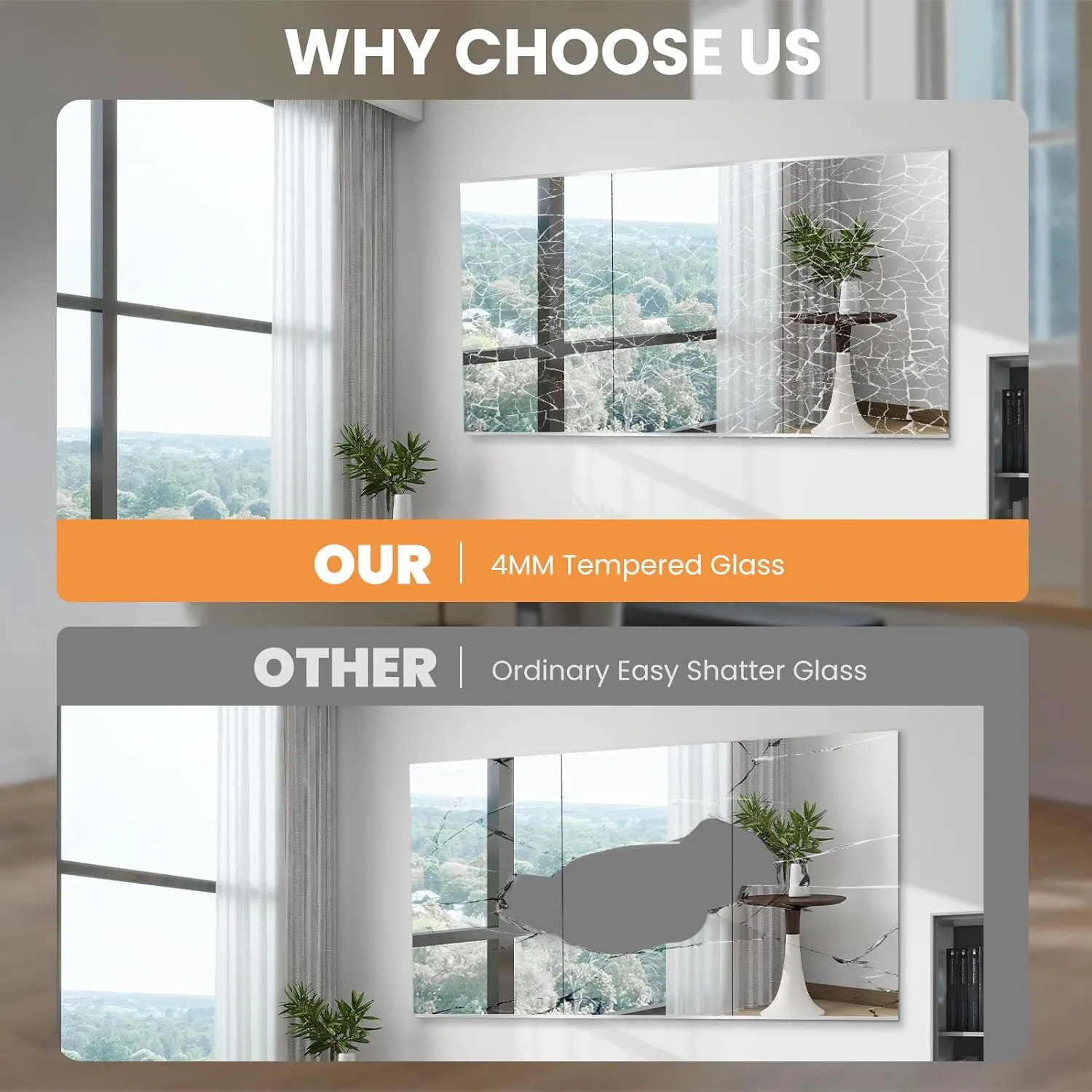 Home Gym Mirror, 65X30 Inch(Each)-2Pcs, Large Exercise Mirror, Frameless Full Body Mirror, Tempered Glass, Wall Mounted for Gym, Yoga, Bedroom, Dance Studio