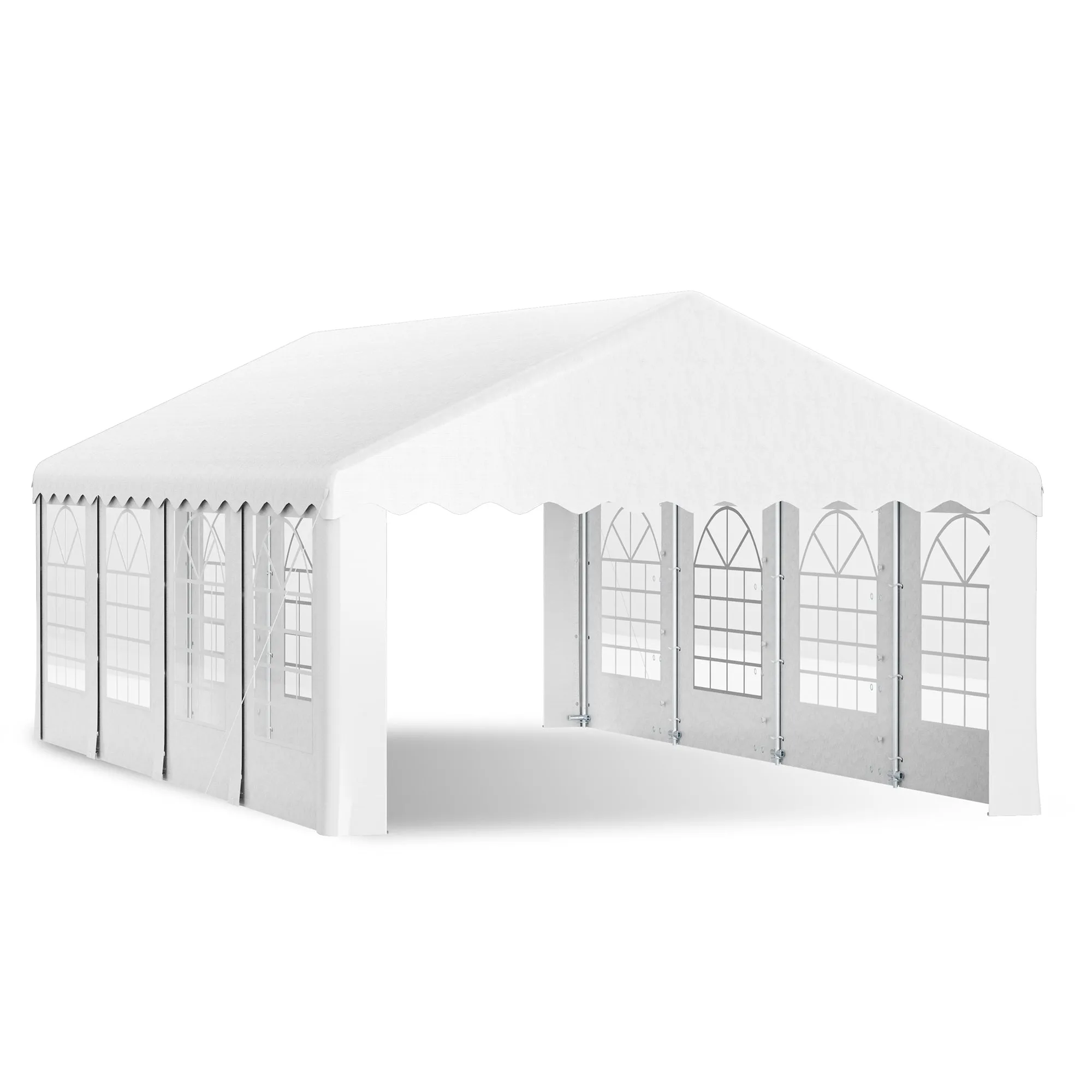 HOMREST 13x26 Ft Heavy Duty Party Tent Gazebo For Events Weddings BBQs Removable Sidewall Windows Storage Bags Included White