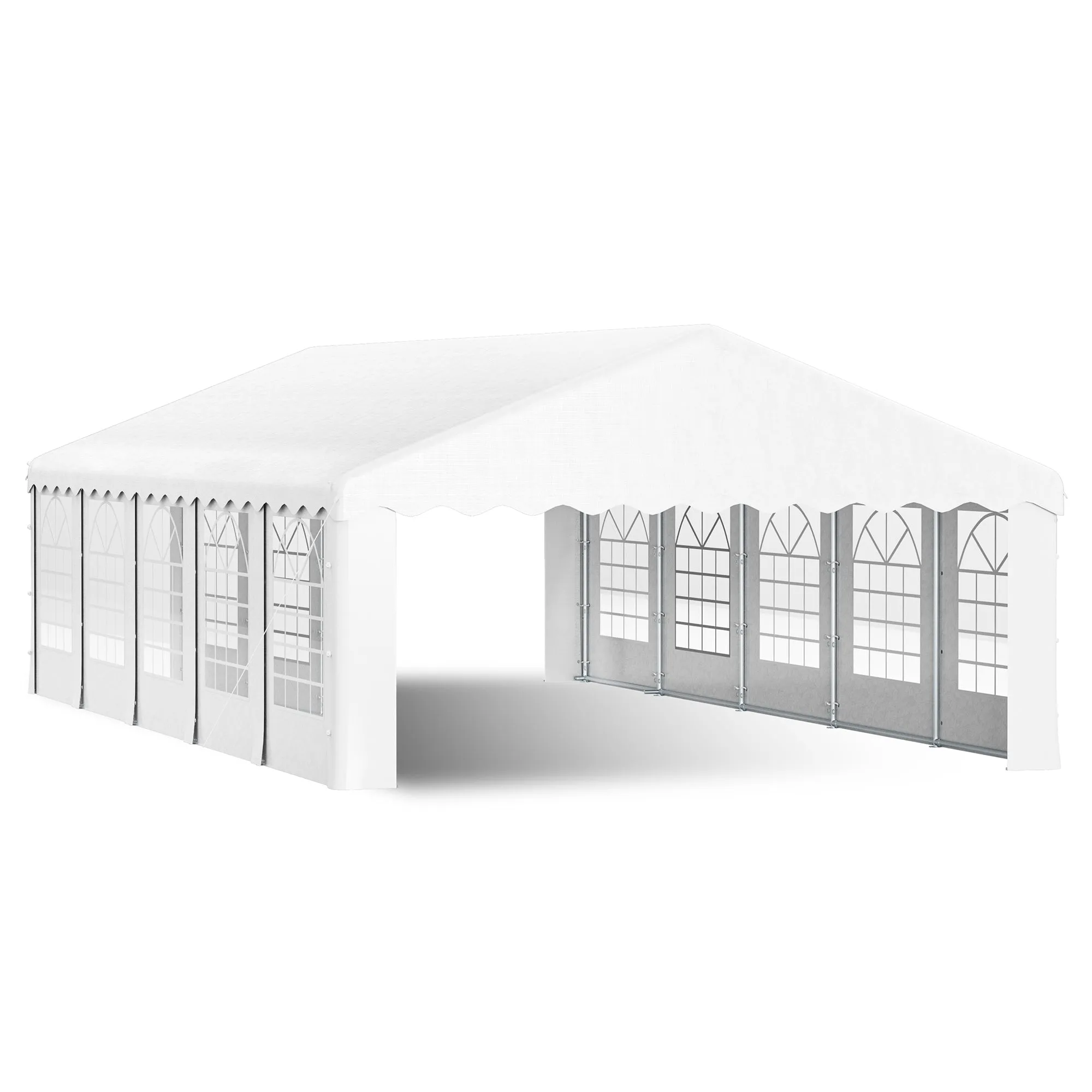 HOMREST 16x32 Ft Heavy Duty Party Tent Gazebo For Events Weddings BBQs Removable Sidewall Windows Storage Bags Included White