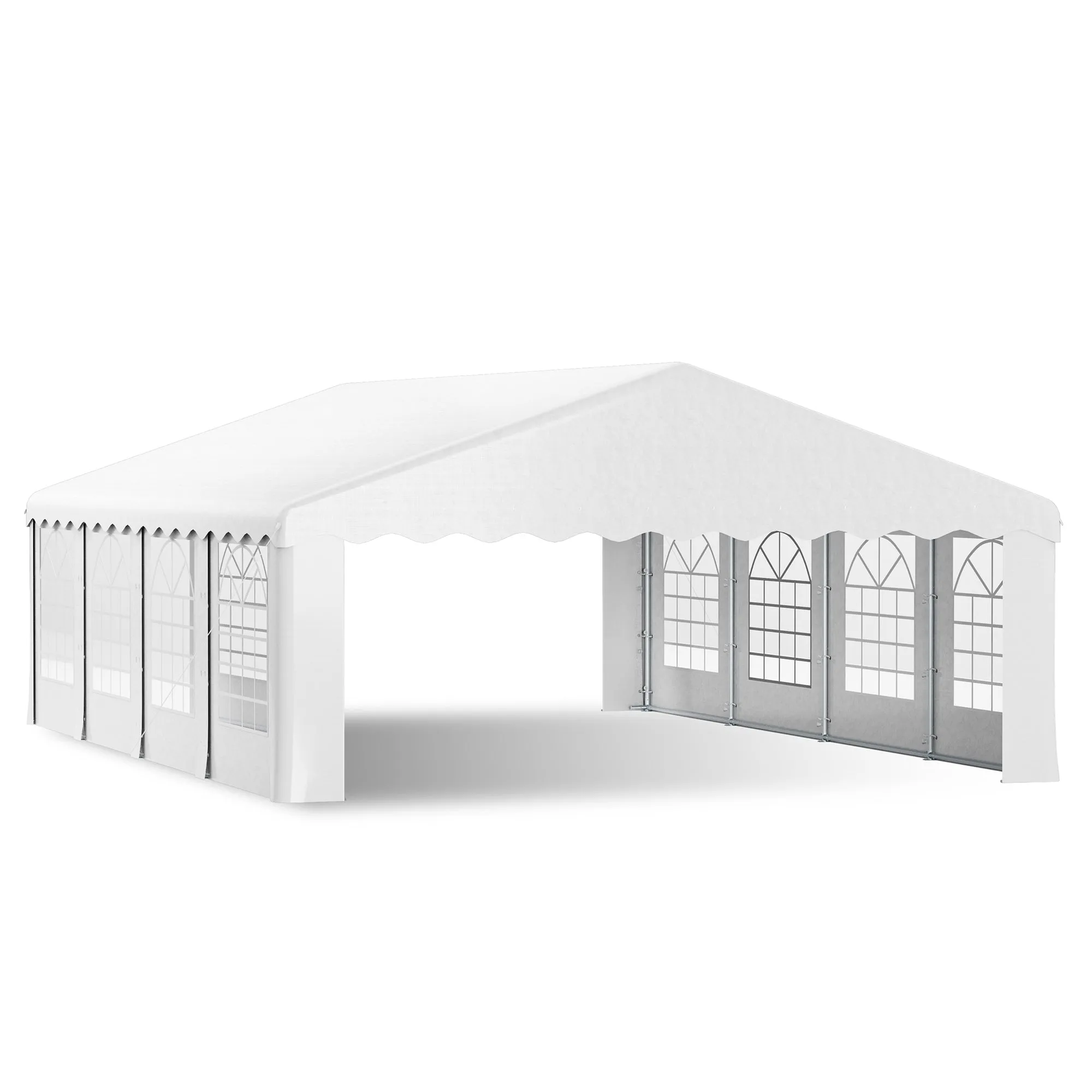 HOMREST 20x30 Ft Heavy Duty Party Tent Gazebo For Events Weddings BBQs Removable Sidewall Windows Storage Bags Included White
