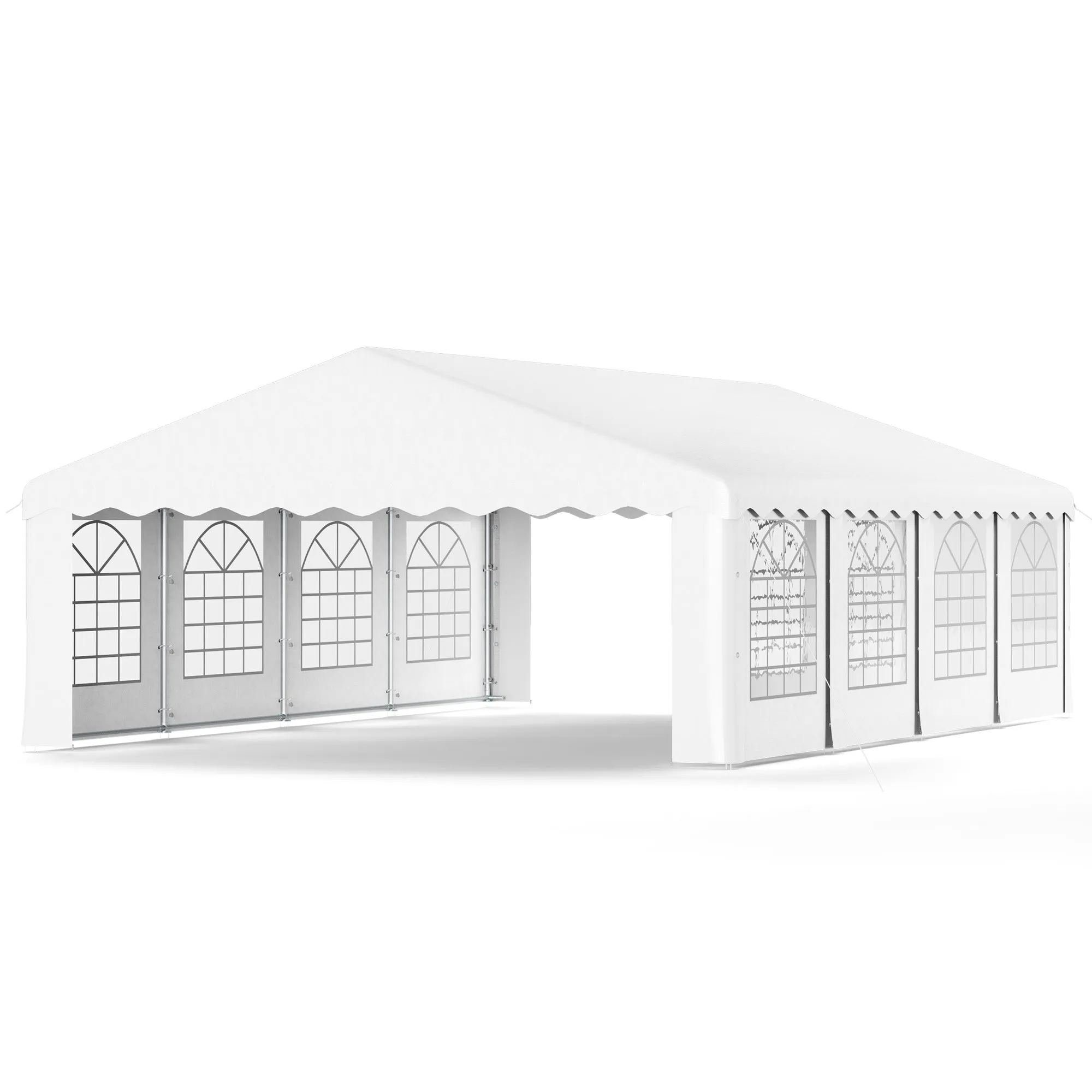 HOMREST 20x30 Ft Heavy Duty Party Tent Gazebo For Events Weddings BBQs Removable Sidewall Windows Storage Bags Included White
