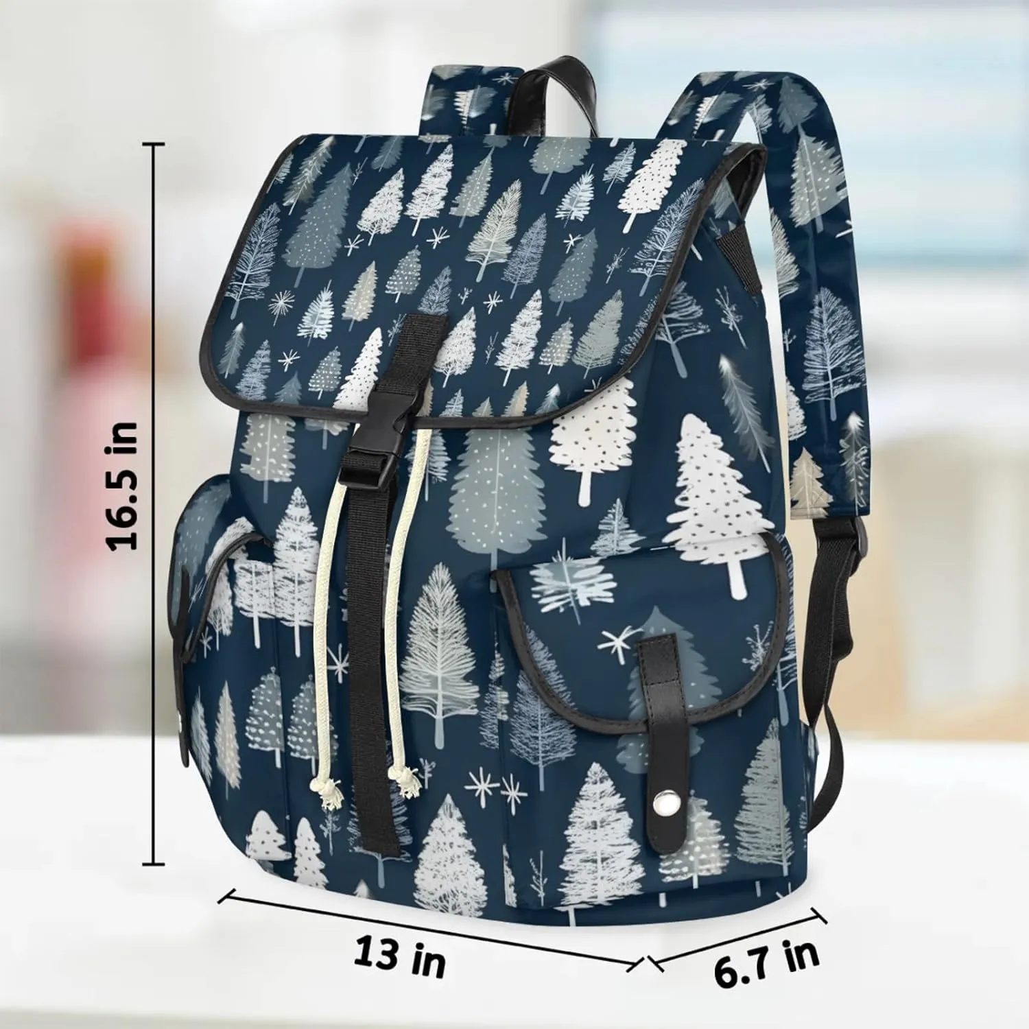Honeybaby Vintage Waterproof Laptop Backpack for Men/Women Travel Essentials Backpack Expandable Carry On Bag with Anti-Theft Compartment Fits 15" Notebook Cute Tree