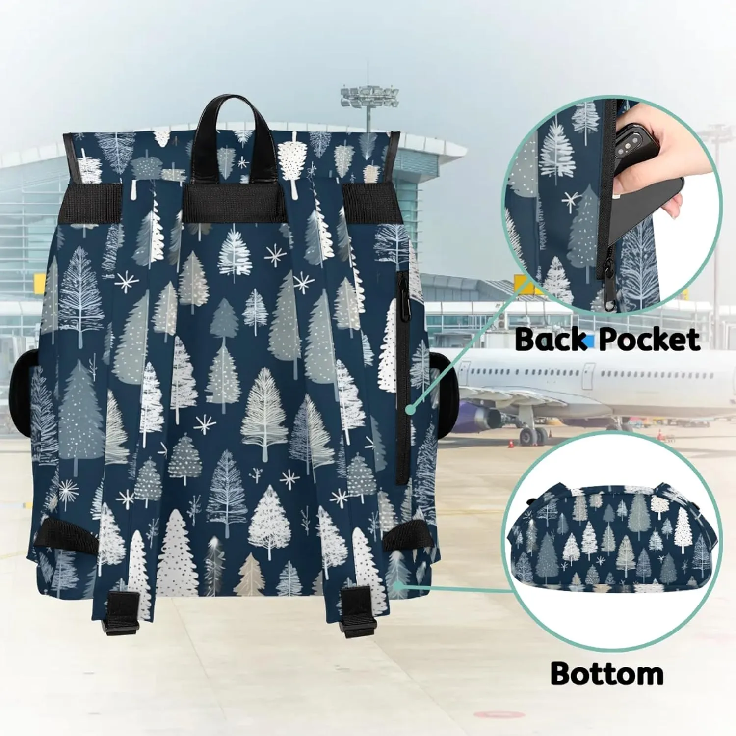 Honeybaby Vintage Waterproof Laptop Backpack for Men/Women Travel Essentials Backpack Expandable Carry On Bag with Anti-Theft Compartment Fits 15" Notebook Cute Tree