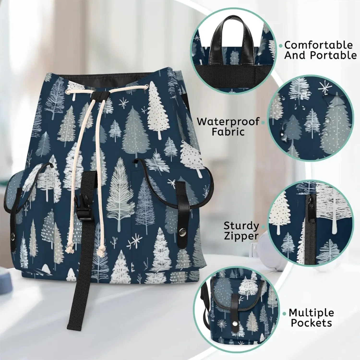 Honeybaby Vintage Waterproof Laptop Backpack for Men/Women Travel Essentials Backpack Expandable Carry On Bag with Anti-Theft Compartment Fits 15" Notebook Cute Tree