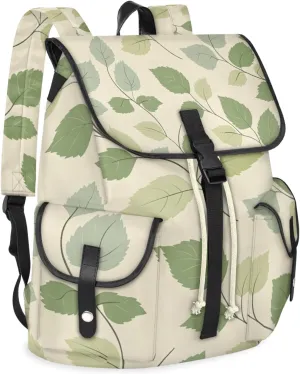 Honeybaby Vintage Waterproof Laptop Backpack for Men/Women Travel Essentials Backpack Expandable Carry On Bag with Anti-Theft Compartment Fits 15" Notebook Delicate Leaves