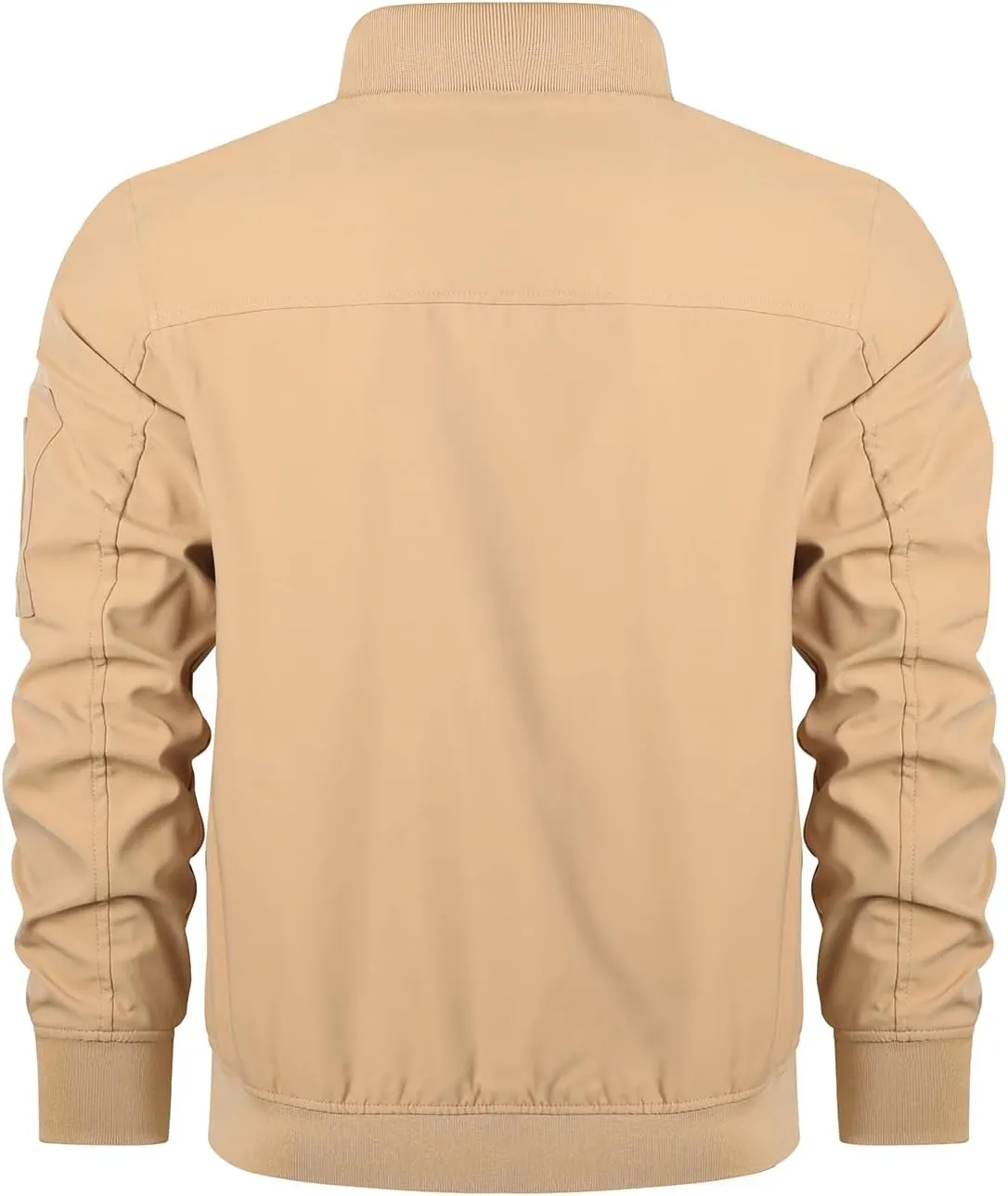 HOOD CREW Men’s Bomber Jacket Lightweight Casual Stylish Spring Fall Windbreaker Zip Up Outwear Coat with Pockets