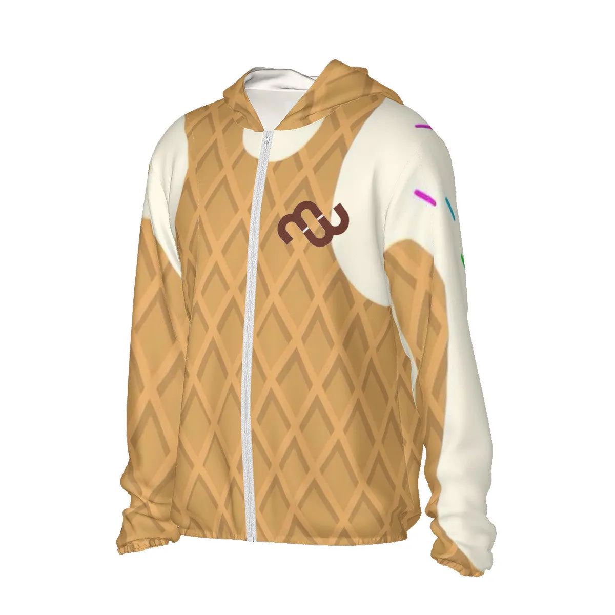 Hoodie Extra-large discount HC_F1 vanilla cone Protective Bushae Lightweight cream Sun Money ice Zipper Automated