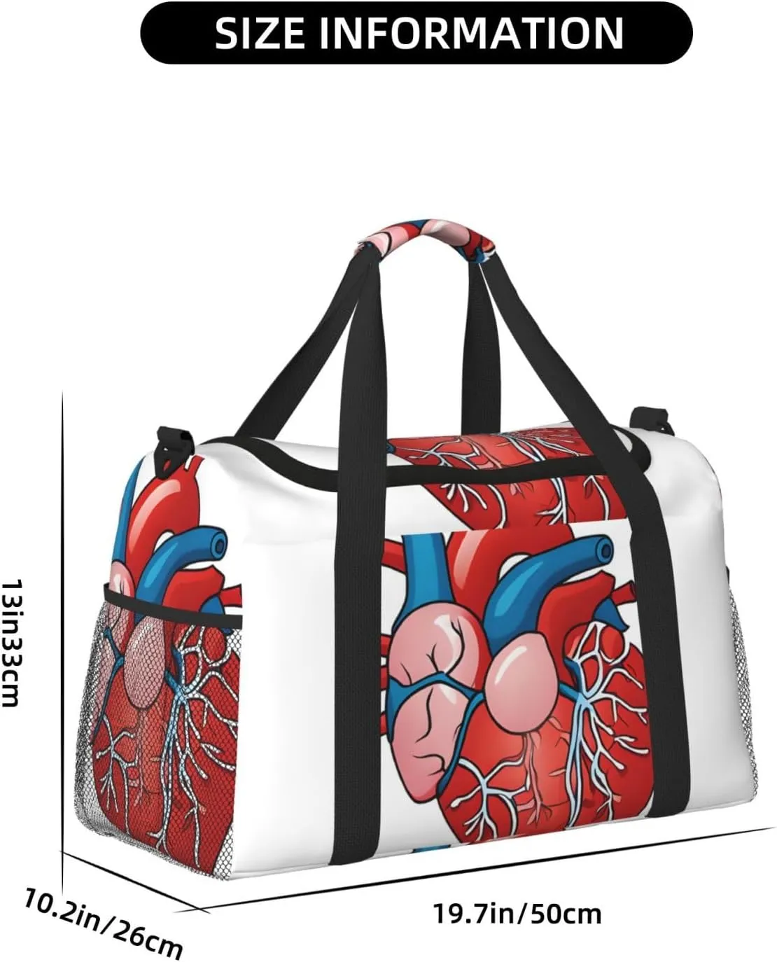 Human Anatomy Heart Chart Durable Portable Crossbody Travel Bag, A Good Companion For Long-Distance Travel