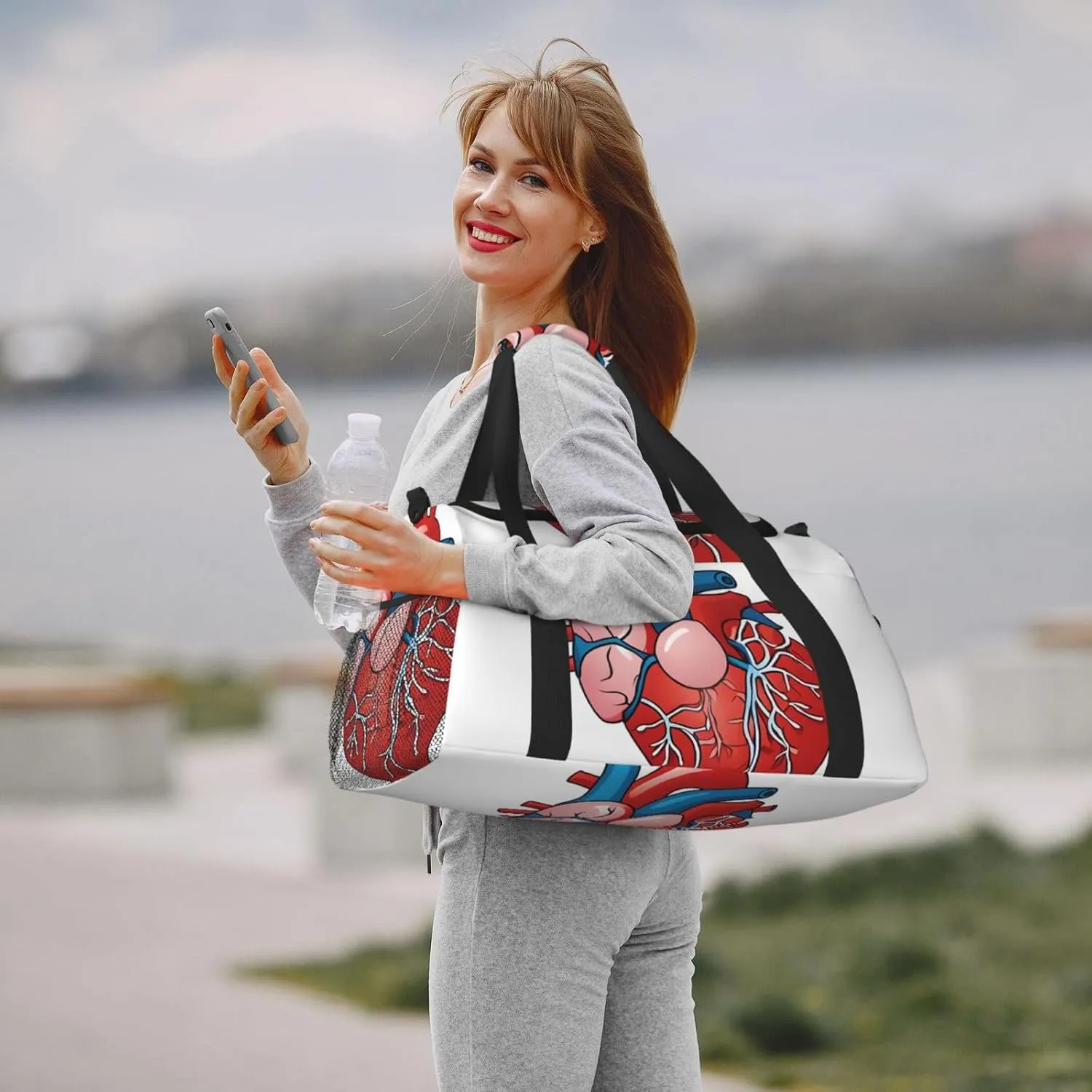 Human Anatomy Heart Chart Durable Portable Crossbody Travel Bag, A Good Companion For Long-Distance Travel