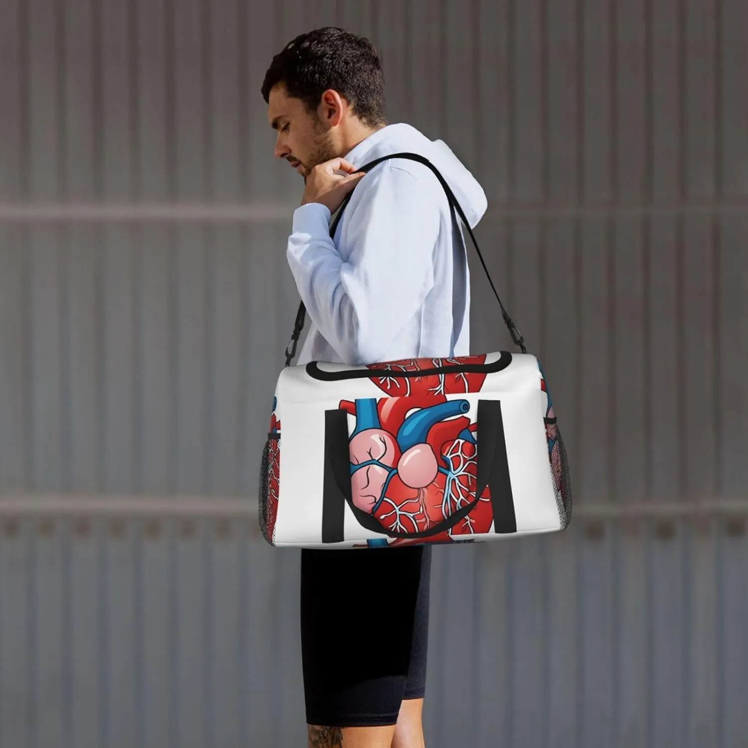 Human Anatomy Heart Chart Durable Portable Crossbody Travel Bag, A Good Companion For Long-Distance Travel